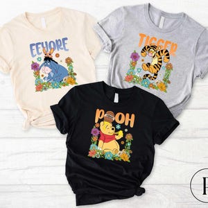 Disney Winnie the Pooh Characters Group T-Shirt, Pooh Bear and Fiends Matching Sweatshirt, Eeyore Piglet Tigger Tee, Disneyland Family Trip