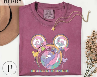 Walt Disney Epcot Center Figment Shirt, Disney Coquette Bows Figment T-Shirt, One Little Spark Shirt, One Little Spark Of Inspiration Tee