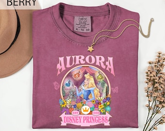 T-shirt rétro Princes Aurora, chemise de la Belle au bois dormant. Chemise Aurora Disney. T-shirt princesse, haut de la Belle au bois dormant, t-shirt de la belle au bois dormant