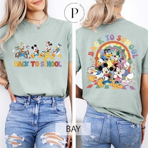 Disney Back To School T-Shirt, Mickey & Friends Back To School Two Sided Sweatshirt, Disney Teacher Shirt, Comfort Colors Back To School Tee