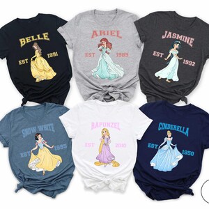 Disney Prinzessinnen Shirts, Prinzessin Belle T-Shirt, Prinzessinnen T-Shirt, Passendes T-Shirt, Prinzessinnen Squad Shirt, Schneewittchen Shirt, Prinzessinnen Passendes Shirt