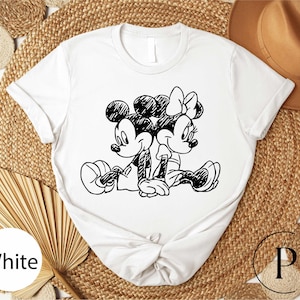 Disney Mickey & Minnie Classic Sitting T-Shirt, Disney Couples Shirt, Mickey and Friends Tee, Disneyland Party Matching Outfits