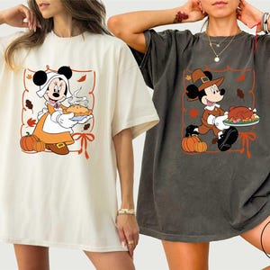Camiseta de Acción de Gracias de Disney Mickey y Minnie Mouse 2025, camiseta familiar a juego para el viaje de Acción de Gracias de Disney en otoño, camiseta de Fantasmas de Disney