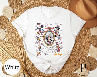 Retro Mickey and Friends 4th Of July Shirt, Mickey Friends Patriotic Tee, Patriotic Memorial Day Tee, Disney 4th of July Shirt, 4th July Tee