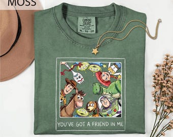 T-shirt photo rétro Toy Story Vous avez un ami en moi, haut Toy Story Land, chemise Woody Buzz Jessie Bullseye, t-shirt assorti pour les vacances Disney