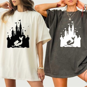 Disney prinses Ariel Magic Kingdom T-shirt, comfortkleuren shirt kleine zeemeermin, Ariel zeemeerminsweatshirt, shirt Disney Ariel magisch kasteel