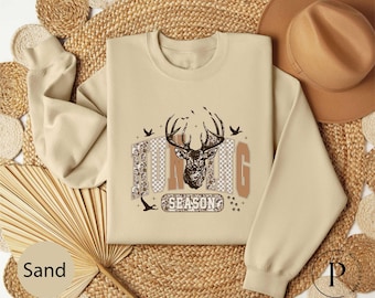 Hunting Season Sweatshirt, Deer Hunting T-Shirt, Duck Hunting Camo Shirt, Hunter Gift for Men Women, Hunting Season Deer Head Shirt