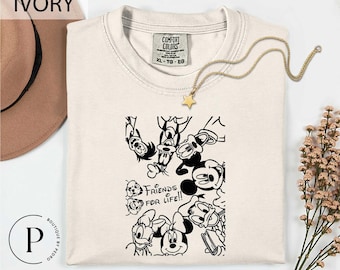 Retro Mickey and Friends T-Shirt, Mickey Friends Forever Shirt, Disney Characters Tee, Disney Mouse Head Tee, Mickey & Co Gift, Disney Tee
