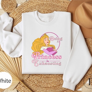 Camiseta de La Bella Durmiente de Disney: Ser princesa es agotador, sudadera de la Princesa Aurora de Disney, camiseta de Aurora de Disney, camiseta de la Princesa Disney
