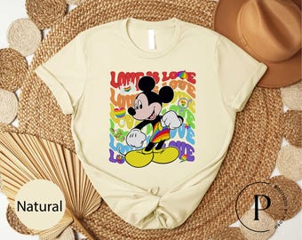 Mickey Mouse Pride T-Shirt, Disney Rainbow Tee, Disneyland Trip Gay Sweatshirt, WDW Lesbian Shirt, Pride Month Shirt, Love is Love T-Shirt