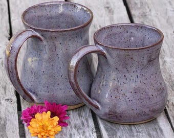 Hand-thrown Purple Mug | Artisan Periwinkle Ceramic Coffee Cup
