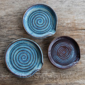 Rustic Blue Spoon Rest Handmade by BackPorchStudio