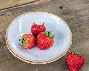 White Speckled Handmade Ceramic Side Plates - Set of Two