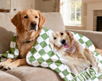 Manta de cuadros personalizada para perro con foto, manta con nombre de cachorro, manta con retrato de mascota, manta de cuadros para gato, regalo para la pérdida de un perro, regalo para amantes de los perros