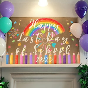 Personalized Event Banner,Last Day of School Banner,Painted Banner,Hand Painted Brown Paper Banner,Hand Painted Custom Classroom Decor