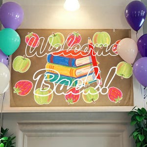 Custom Hand-Painted Banner,Personalized Event Banner,Back to School Banner,Hand Painted Brown Paper Banner,Painted Banner,Party Decor