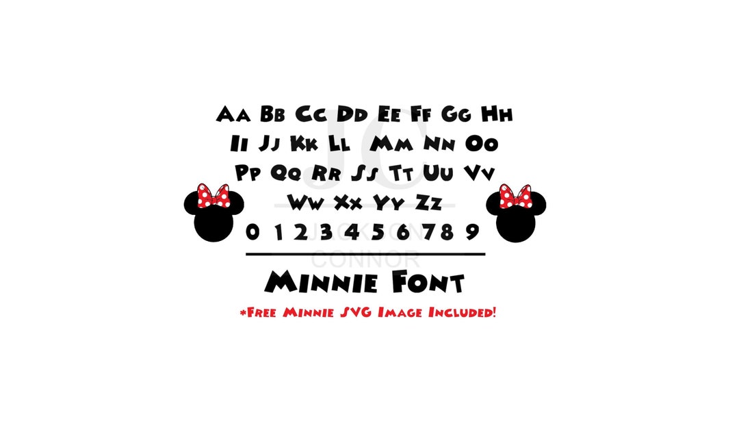 Minnie Lettering Minnie Mouse Font SVG Cut File OTF File for Cricut Design Space Canva ...