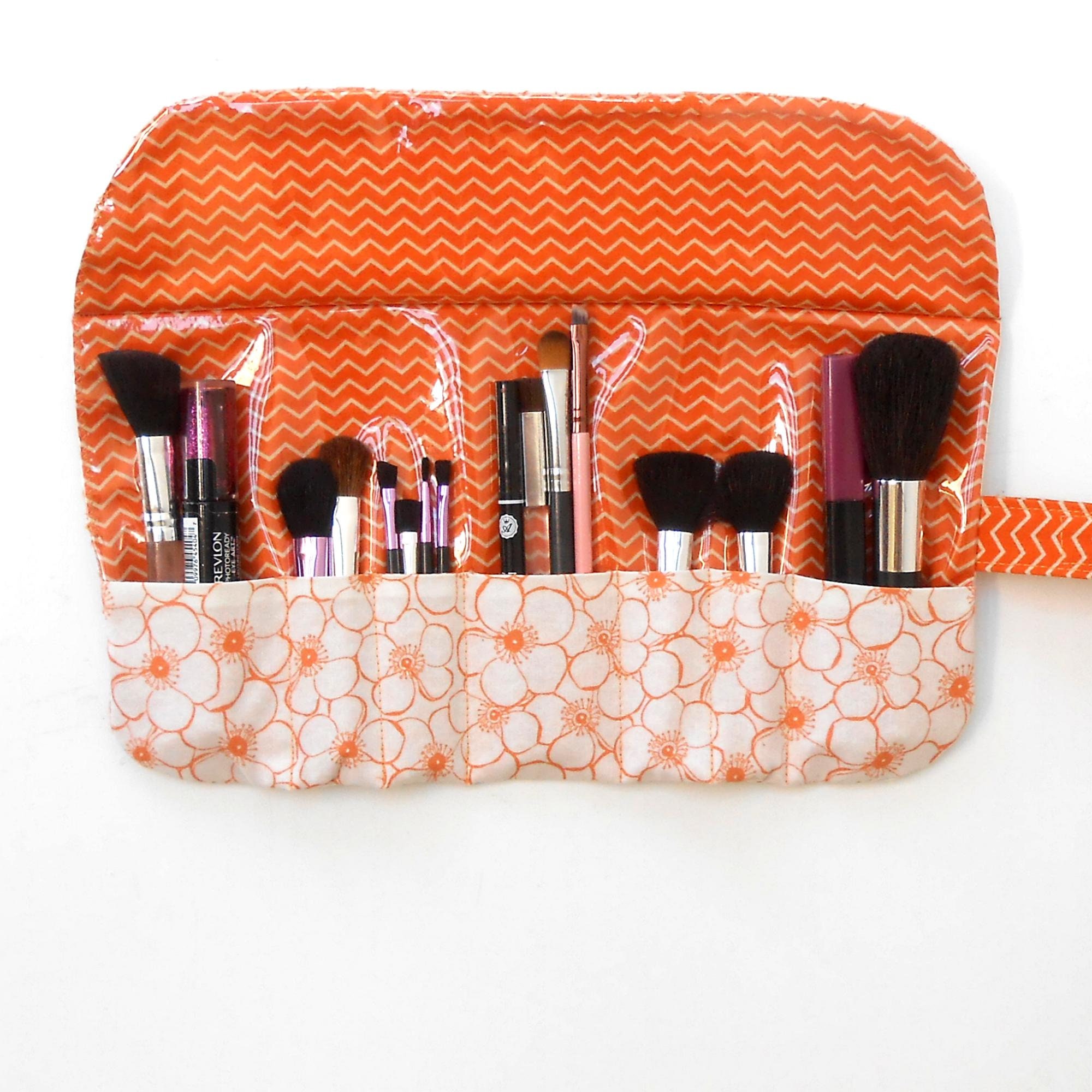 Roll Up Travel Makeup Brush Case Cosmetic Brush Holder Etsy