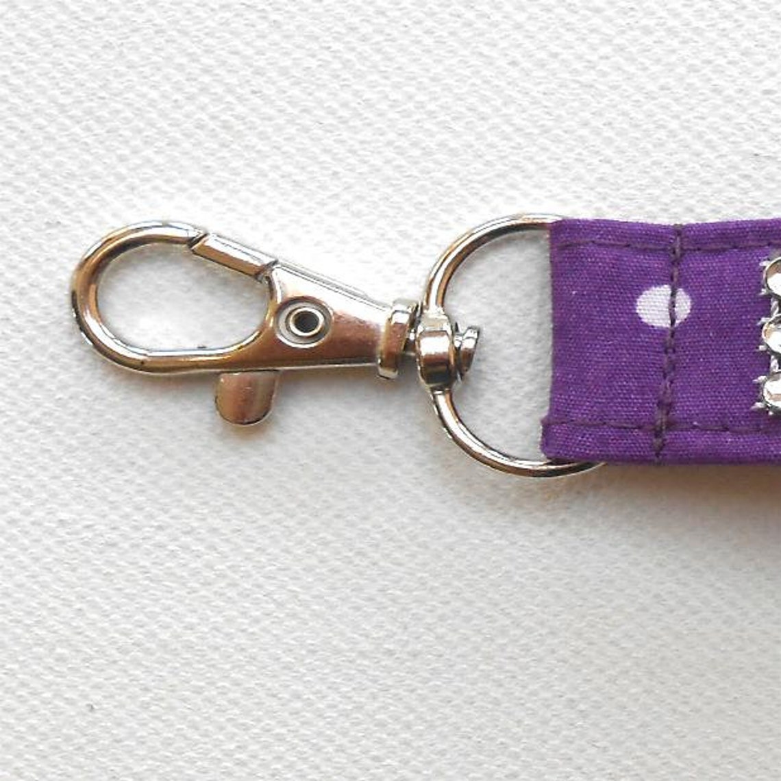 Purple With Silver Bling Key Fob Wristlet Womens Key Holder Etsy
