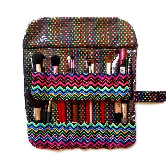 Large Travel Makeup Brush Case With 12 Pockets Cosmetic Brush Etsy