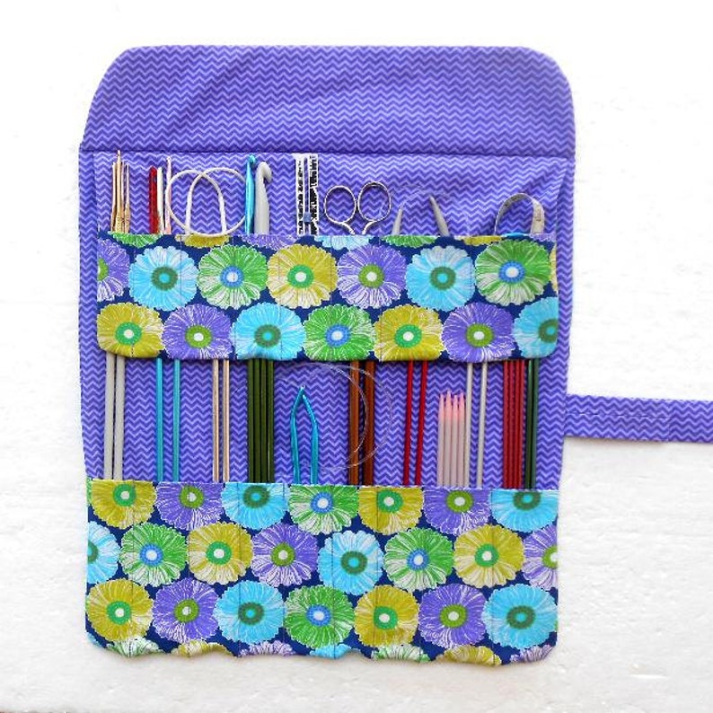 Knitting Needle Storage Case Roll Up For Crochet Hooks Dpn And Circular Needle Roll Knitting Gift