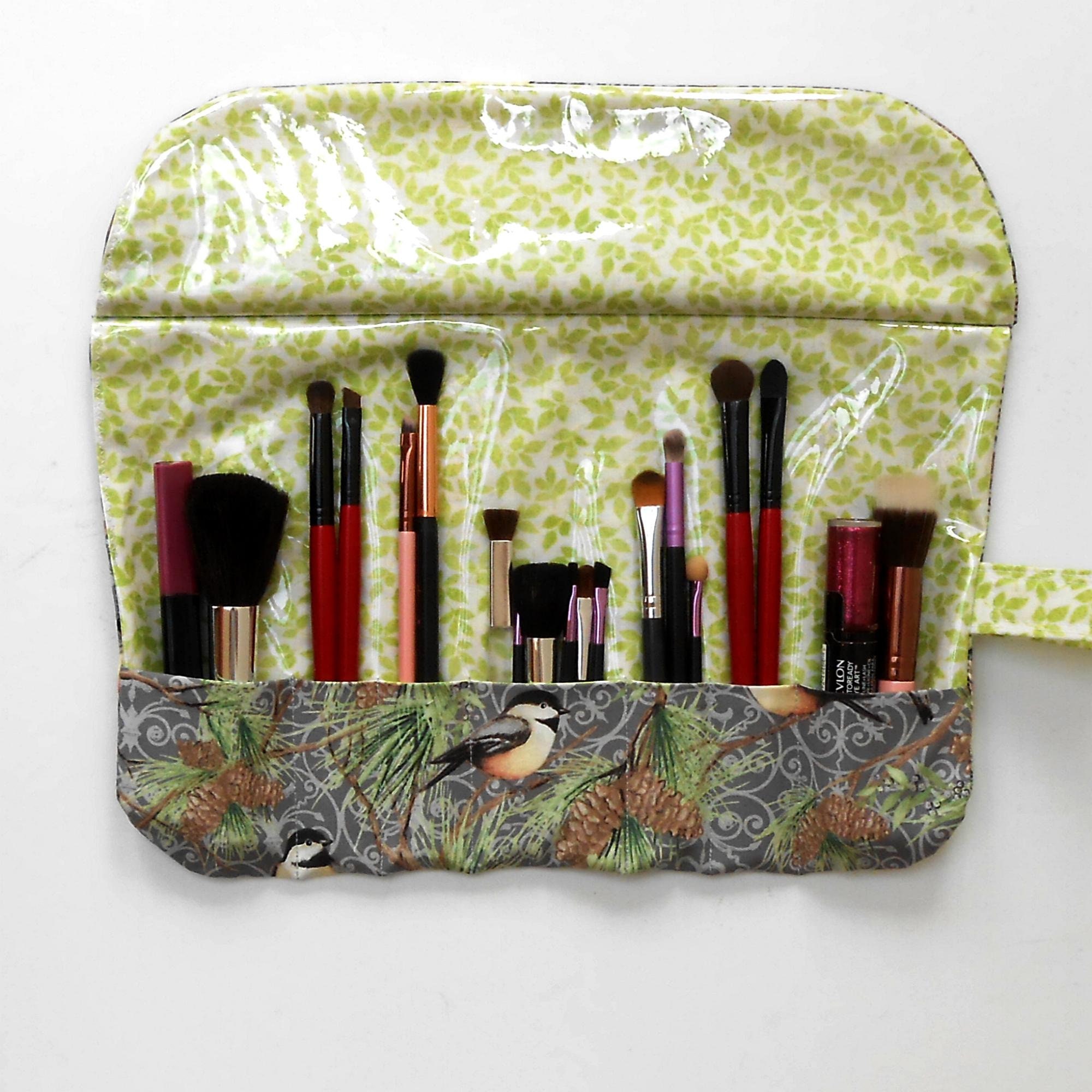 BUSOHA Roll Up Paint Brush Holder Artist Canvas Roll Pouch Bag Makeup  Brushes Ca
