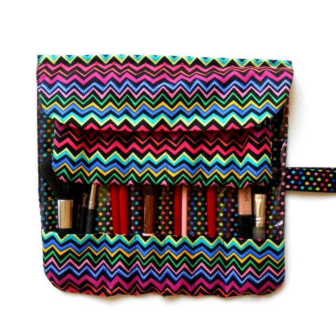 Large Travel Makeup Brush Case With 12 Pockets Cosmetic Brush Etsy