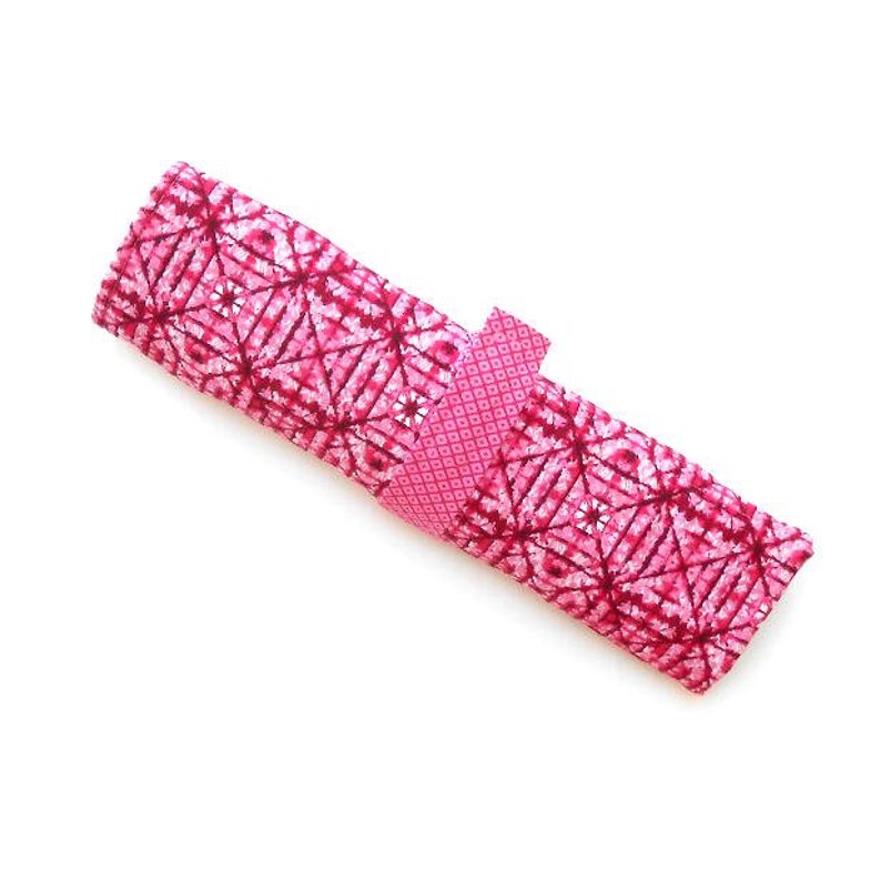 Storage Holder For Circular Knitting Needles With 2 Rows and 8 Pockets, Pink Double Pointed Needle and Crochet Hook Roll, Gift for Knitters image 3