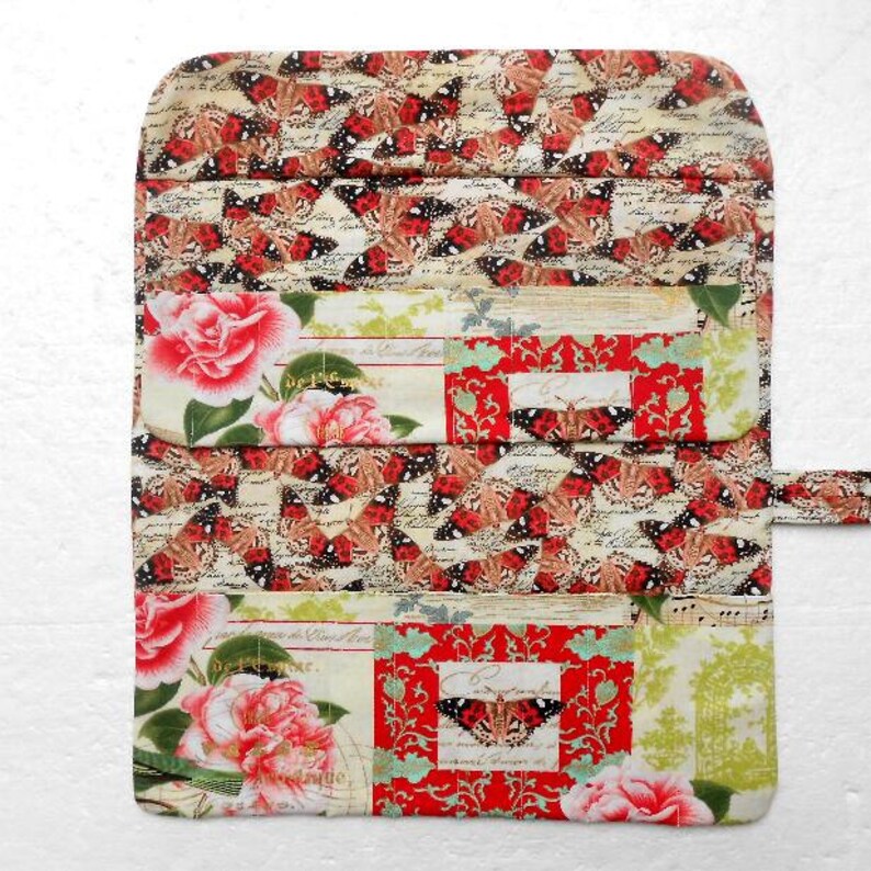 Crochet Hook Holder Knitters Gift Large Knitting Needle Case With 17 Pockets Double Pointed Needle DPN Storage Roll