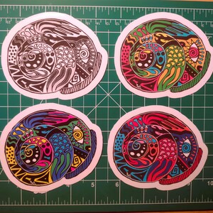 Paquete combinado de pegatinas de vinilo con diseño abstracto de concha de caracol