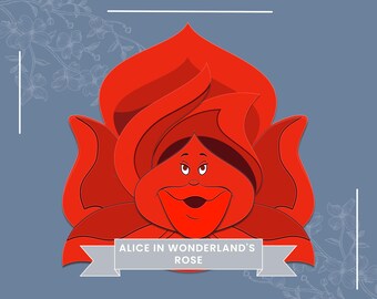 Alice in Wonderland Red Rose SVG | Whimsical Floral Design | Digital Download