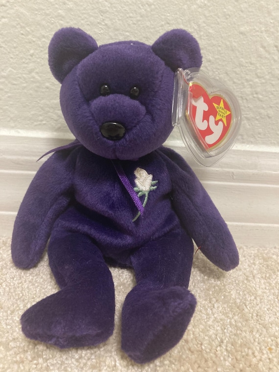 Princess Diana Purple Beanie Baby Bear