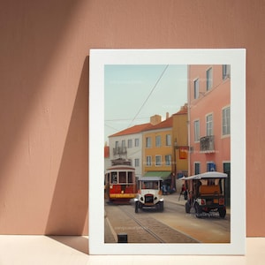 Lisbon Portugal Oil Painting Style Print | Portuguese Travel Art | Portuguese Architecture | Oil Painting Style Print | Wall art, vintage