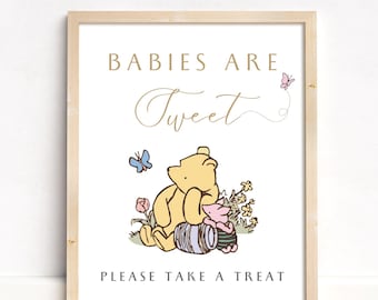 Winnie-the-Pooh Baby Shower Dessert Sign: 'Babies are Sweet' (Printable Template)