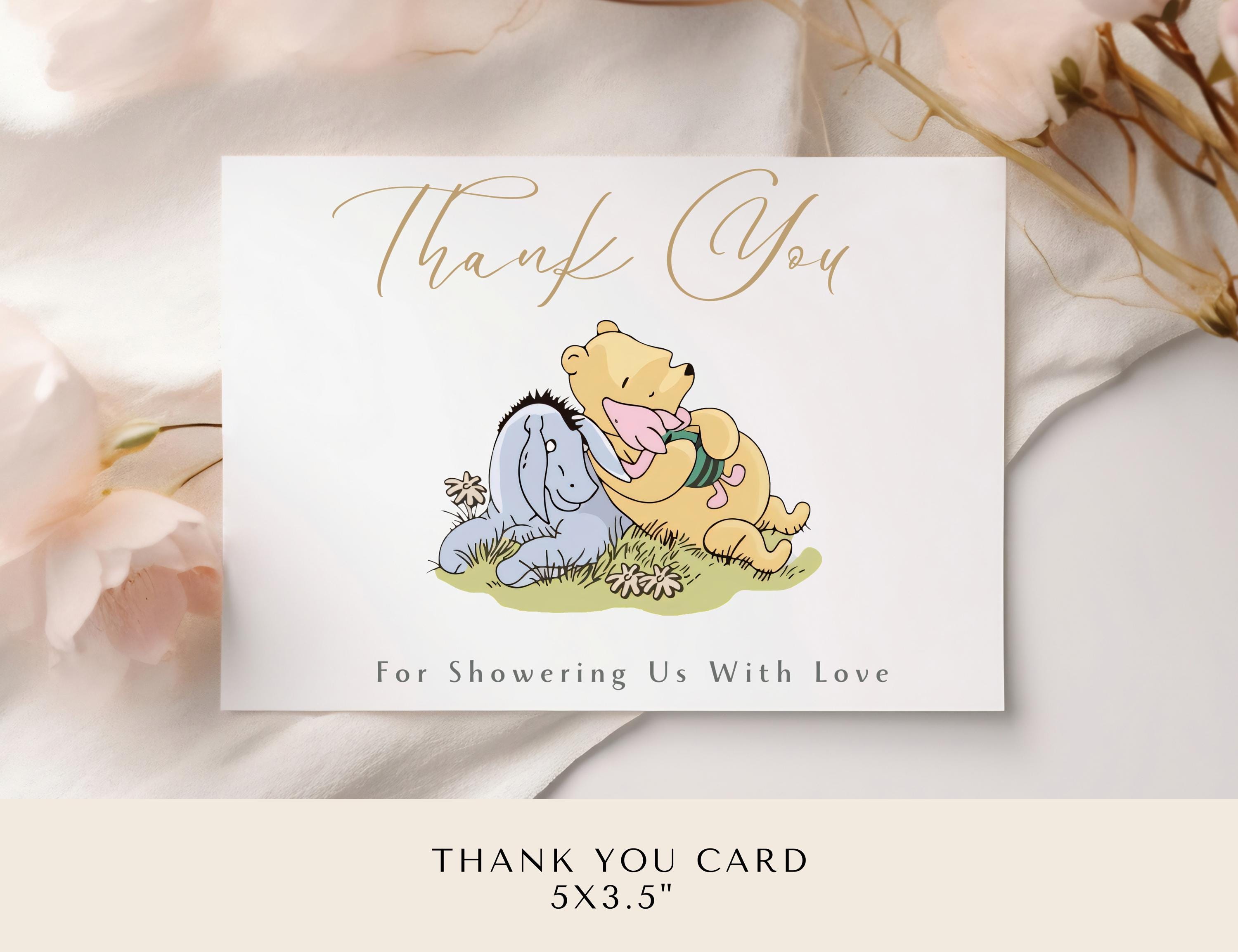 サンキューカード手書き　poohページ Pooh Thank You Cards - Etsy