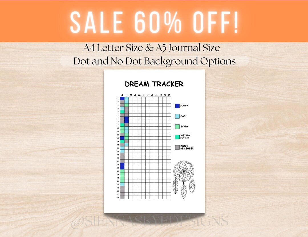 Dream Tracker Printable: Sleep Journal, Lucid Dreaming Log (PDF ...