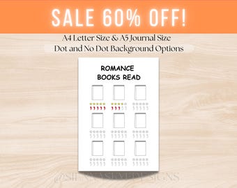 Romance Books Read Tracker: Printable Reading Journal (PDF)