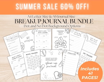 Breakup Glow-Up Journal | 41-Page Self-Love, Healing Journal | Digital & Printable PDF | Guided Journaling
