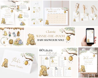 Winnie-the-Pooh Baby Shower Bundle: Vintage Party Decor (Digital Download)