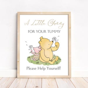 Classic Winnie-the-Pooh Food Table Sign. Printable. 1st Birthday Baby Shower Gender Reveal Table Decoration. Please Help Yourself Signage W1