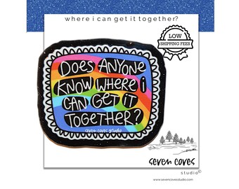 GLITTER ACRYLIC FLATBACK, Where Can I Get It Together Glitter Planar Resin Cabochons, Badge Reels Topper & Supplies, The Seven Coves Studio™