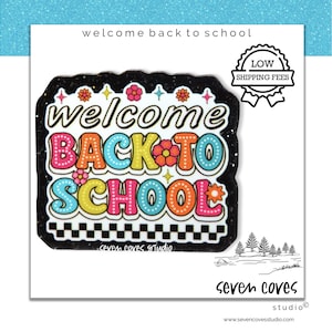 40mm-WELCOME BACK to SCHOOL Badge Reel Supplies, Acrylic Resin Flat Back, Glitter Resin Planar Medical Cabochon, The Seven Coves Studio