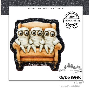 GLITTER ACRYLIC FLATBACK, Halloween Mummy Loveseat, Planar Resin Cabochons, Badge Reels Topper & Supplies, The Seven Coves Studio™