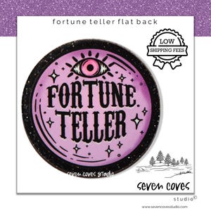 GLITTER ACRYLIC FLATBACK, Fortune Teller, Planar Resin Cabochons, Badge Reels Topper & Supplies, The Seven Coves Studio™