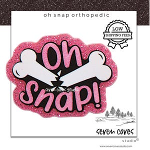 GLITTER ACRYLIC FLATBACK, Oh Snap, Planar Resin Cabochons, Badge Reels Topper & Supplies, The Seven Coves Studio™