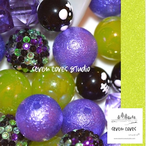 MIXED ASSORTED ACRYLIC Beads, Halloween Badge Reel Supplies, Diy, Chunky Beads, Bubblegum Beads for Pens Bulk Beads Seven Coves Studio™