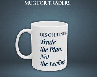 Discipline Definition Mug, White Ceramic Coffee Cup, Stock Market Gift, Day Trader Present, Chartist Accessory