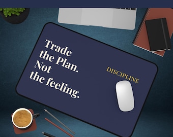 Discipline Definition Desk Mat, Stock Market Office Decor, Day Trader Gift, Chartist Investor Accessory