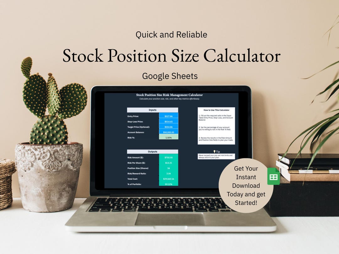 Trading Risk Calculator: Position Size Template for Google Sheets (digital  Download) - Etsy