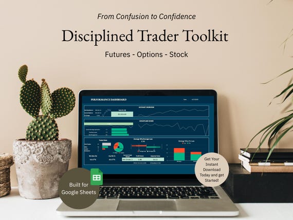 Trading Journal Spreadsheet: Stocks, Futures, Options - Google Sheets Template (Digital Download)